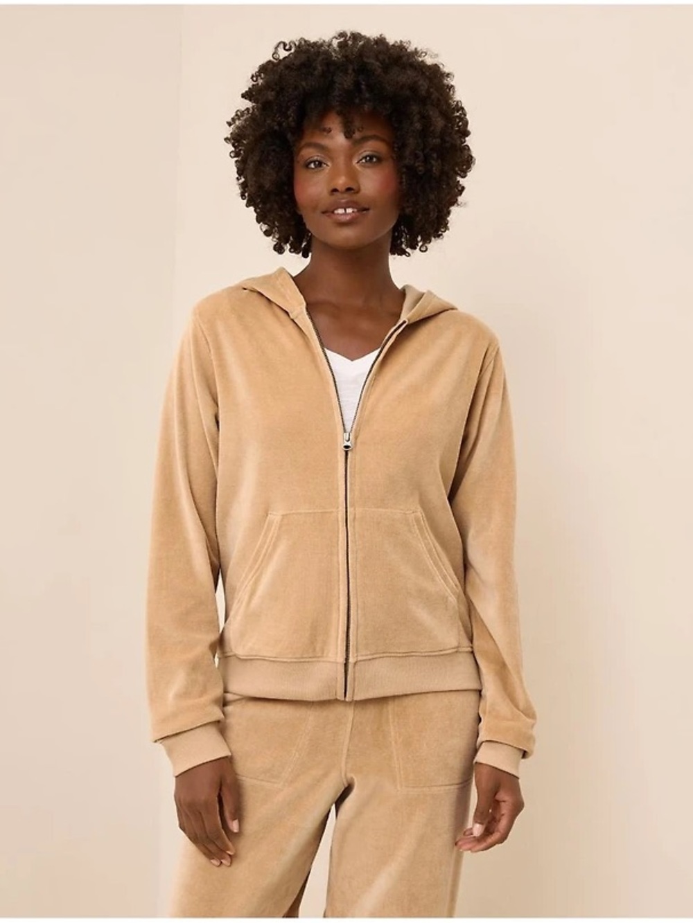 Pact Pure Velor Hoodie in Sesame-Size M-NEW